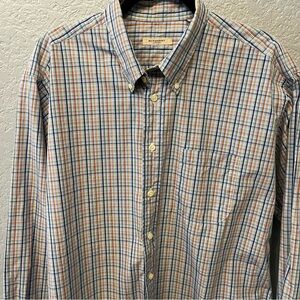Burberry London Men’s Button Down Shirt Plaid Long Sleeve Cotton Classic Fit XL